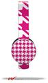 Houndstooth Hot Pink Decal Style Skin (fits Sol Republic Tracks Headphones - HEADPHONES NOT INCLUDED)