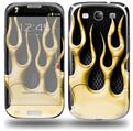 Metal Flames Yellow - Decal Style Skin (fits Samsung Galaxy S III S3)