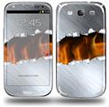 Ripped Metal Fire - Decal Style Skin (fits Samsung Galaxy S III S3)