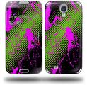Halftone Splatter Hot Pink Green - Decal Style Skin (fits Samsung Galaxy S IV S4)