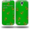 Anchors Away Green - Decal Style Skin (fits Samsung Galaxy S IV S4)