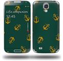 Anchors Away Hunter Green - Decal Style Skin (fits Samsung Galaxy S IV S4)