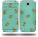 Anchors Away Seafoam Green - Decal Style Skin (fits Samsung Galaxy S IV S4)