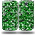 HEX Mesh Camo 01 Green Bright - Decal Style Skin (fits Samsung Galaxy S IV S4)