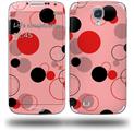 Lots of Dots Red on Pink - Decal Style Skin (fits Samsung Galaxy S IV S4)