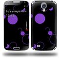 Lots of Dots Purple on Black - Decal Style Skin (fits Samsung Galaxy S IV S4)