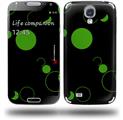 Lots of Dots Green on Black - Decal Style Skin (fits Samsung Galaxy S IV S4)