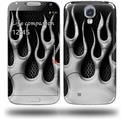 Metal Flames Chrome - Decal Style Skin (fits Samsung Galaxy S IV S4)