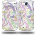 Neon Swoosh on White - Decal Style Skin (fits Samsung Galaxy S IV S4)