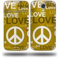 Love and Peace Yellow - Decal Style Skin (fits Samsung Galaxy S IV S4)