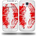 Big Kiss Red Lips on White - Decal Style Skin (fits Samsung Galaxy S IV S4)