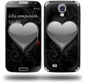 Glass Heart Grunge Gray - Decal Style Skin (fits Samsung Galaxy S IV S4)