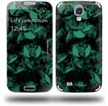 Skulls Confetti Seafoam Green - Decal Style Skin (fits Samsung Galaxy S IV S4)