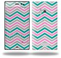 Zig Zag Teal Pink and Gray - Decal Style Skin (fits Nokia Lumia 928)