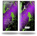 Halftone Splatter Green Purple - Decal Style Skin (fits Nokia Lumia 928)