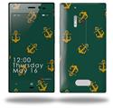 Anchors Away Hunter Green - Decal Style Skin (fits Nokia Lumia 928)