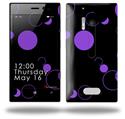 Lots of Dots Purple on Black - Decal Style Skin (fits Nokia Lumia 928)