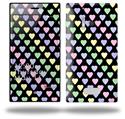 Pastel Hearts on Black - Decal Style Skin (fits Nokia Lumia 928)