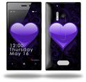 Glass Heart Grunge Purple - Decal Style Skin (fits Nokia Lumia 928)