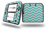 Zig Zag Teal and Gray - Decal Style Vinyl Skin fits Nintendo 2DS - 2DS NOT INCLUDED