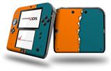 Ripped Colors Orange Seafoam Green - Decal Style Vinyl Skin fits Nintendo 2DS - 2DS NOT INCLUDED