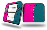 Ripped Colors Hot Pink Seafoam Green - Decal Style Vinyl Skin fits Nintendo 2DS - 2DS NOT INCLUDED