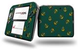 Anchors Away Hunter Green - Decal Style Vinyl Skin fits Nintendo 2DS - 2DS NOT INCLUDED