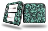 Scattered Skulls Seafoam Green - Decal Style Vinyl Skin fits Nintendo 2DS - 2DS NOT INCLUDED
