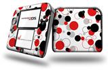 Lots of Dots Red on White - Decal Style Vinyl Skin fits Nintendo 2DS - 2DS NOT INCLUDED