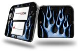 Metal Flames Blue - Decal Style Vinyl Skin fits Nintendo 2DS - 2DS NOT INCLUDED