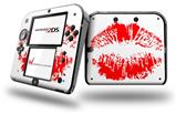 Big Kiss Lips Red on White - Decal Style Vinyl Skin fits Nintendo 2DS - 2DS NOT INCLUDED