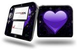 Glass Heart Grunge Purple - Decal Style Vinyl Skin fits Nintendo 2DS - 2DS NOT INCLUDED