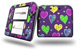 Crazy Hearts - Decal Style Vinyl Skin fits Nintendo 2DS - 2DS NOT INCLUDED