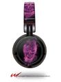 Decal style Skin Wrap for Sony MDR ZX100 Headphones Flaming Fire Skull Hot Pink Fuchsia (HEADPHONES  NOT INCLUDED)