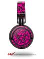 Decal style Skin Wrap for Sony MDR ZX100 Headphones Scattered Skulls Hot Pink (HEADPHONES  NOT INCLUDED)