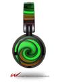 Decal style Skin Wrap for Sony MDR ZX100 Headphones Alecias Swirl 01 Green (HEADPHONES  NOT INCLUDED)