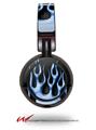 Decal style Skin Wrap for Sony MDR ZX100 Headphones Metal Flames Blue (HEADPHONES  NOT INCLUDED)
