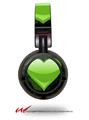 Decal style Skin Wrap for Sony MDR ZX100 Headphones Glass Heart Grunge Green (HEADPHONES  NOT INCLUDED)