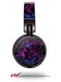 Decal style Skin Wrap for Sony MDR ZX100 Headphones Twisted Garden Hot Pink and Blue (HEADPHONES  NOT INCLUDED)