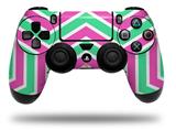 WraptorSkinz Skin compatible with Sony PS4 Dualshock Controller PlayStation 4 Original Slim and Pro Zig Zag Teal Green and Pink (CONTROLLER NOT INCLUDED)