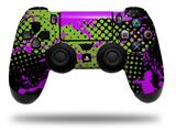 WraptorSkinz Skin compatible with Sony PS4 Dualshock Controller PlayStation 4 Original Slim and Pro Halftone Splatter Hot Pink Green (CONTROLLER NOT INCLUDED)