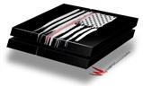 Vinyl Decal Skin Wrap compatible with Sony PlayStation 4 Original Console Brushed USA American Flag Pink Line (PS4 NOT INCLUDED)