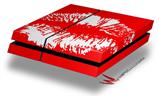 Vinyl Decal Skin Wrap compatible with Sony PlayStation 4 Original Console Big Kiss Lips White on Red (PS4 NOT INCLUDED)