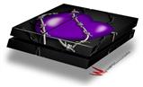 Vinyl Decal Skin Wrap compatible with Sony PlayStation 4 Original Console Barbwire Heart Purple (PS4 NOT INCLUDED)