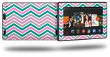 Zig Zag Teal Pink and Gray - Decal Style Skin fits 2013 Amazon Kindle Fire HD 7 inch