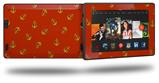 Anchors Away Red Dark - Decal Style Skin fits 2013 Amazon Kindle Fire HD 7 inch