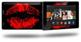 Big Kiss Lips Red on Black - Decal Style Skin fits 2013 Amazon Kindle Fire HD 7 inch