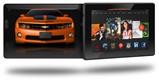 2010 Chevy Camaro Orange - Black Stripes on Black - Decal Style Skin fits 2013 Amazon Kindle Fire HD 7 inch