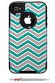 Zig Zag Teal and Gray - Decal Style Vinyl Skin fits Otterbox Commuter iPhone4/4s Case (CASE SOLD SEPARATELY)