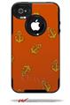 Anchors Away Burnt Orange - Decal Style Vinyl Skin fits Otterbox Commuter iPhone4/4s Case (CASE SOLD SEPARATELY)
